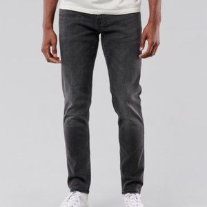 Men's BLACK SLIM TAPER JEANS W30 L32 Hollister